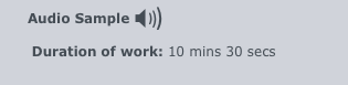 Audio Sample X)))




       Duration of work: 10 mins 30 secs