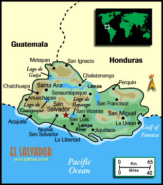 Map of El Salvador - Click to open WorldAtlas.com in new window