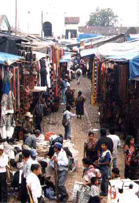 Street with stalls lining each side