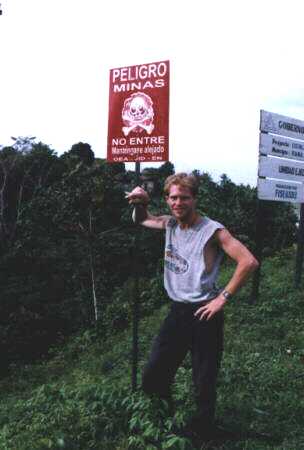 Warning sign - land mines in area