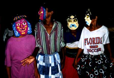 Kids with traditional masks