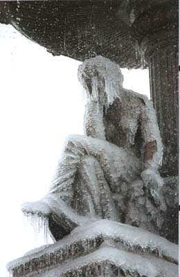 Frozen statue