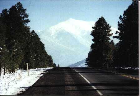 Mountain range overlooking the road