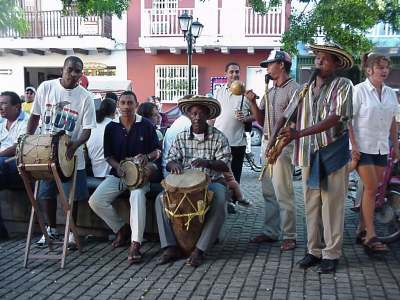 Playing music in the plaza