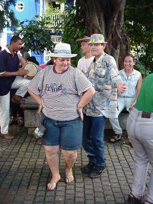 Lady dancing in the plaza